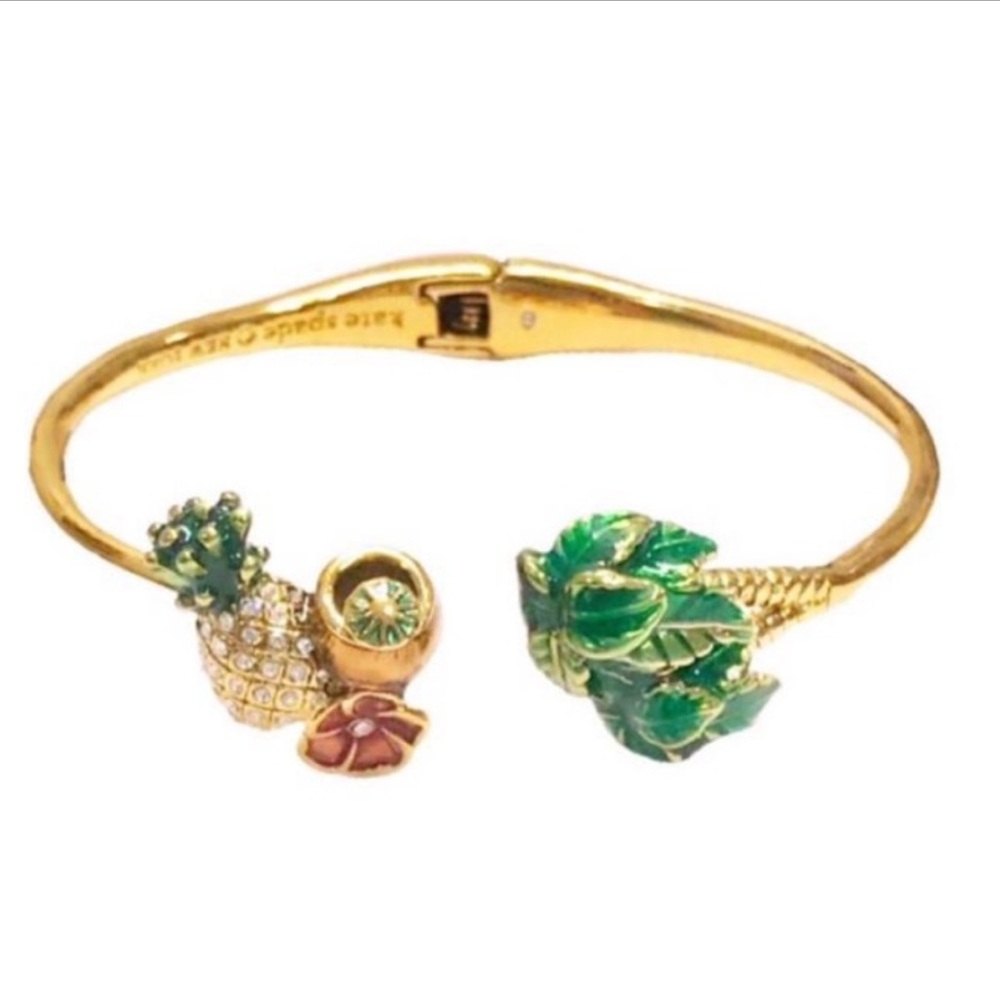 $98 Kate Spade Aloha Hawaii Bracelet in gold and green